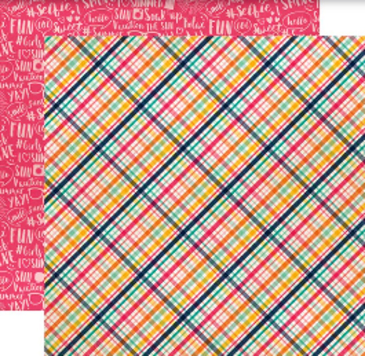 Echo Park Summer Dreams/Summer Lovin Plaid 12 x 12 Double-sided Cardstock Paper